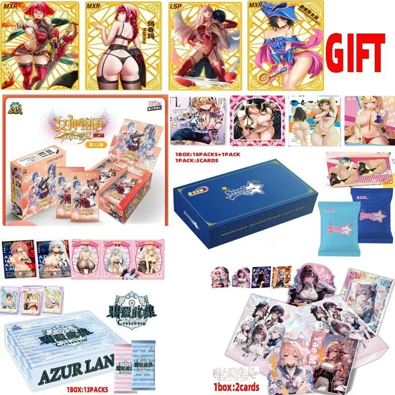 Baraja de cartas de Historia de diosa Azur Lane:crosswave Sgr Slp, traje de baño de fiesta de Anime para niñas, Bikini, caja de refuerzo de fiesta, 2024