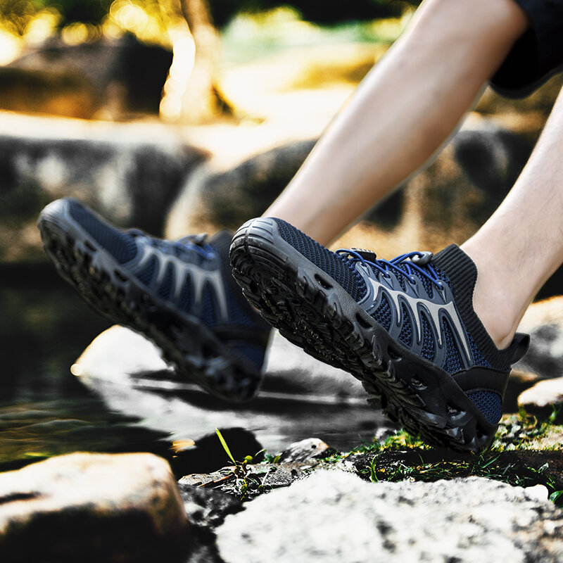 Zapatos de senderismo para entusiastas del aire libre para hombres, botas de montaña impermeables, zapatos de senderismo tácticos de caza de bosque