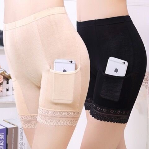 2023 Safety Shorts Pant size Safety Pants boxer Short Under Skirt With Pockets Safety Shorts Under Skirt Thigh Chafing Lace