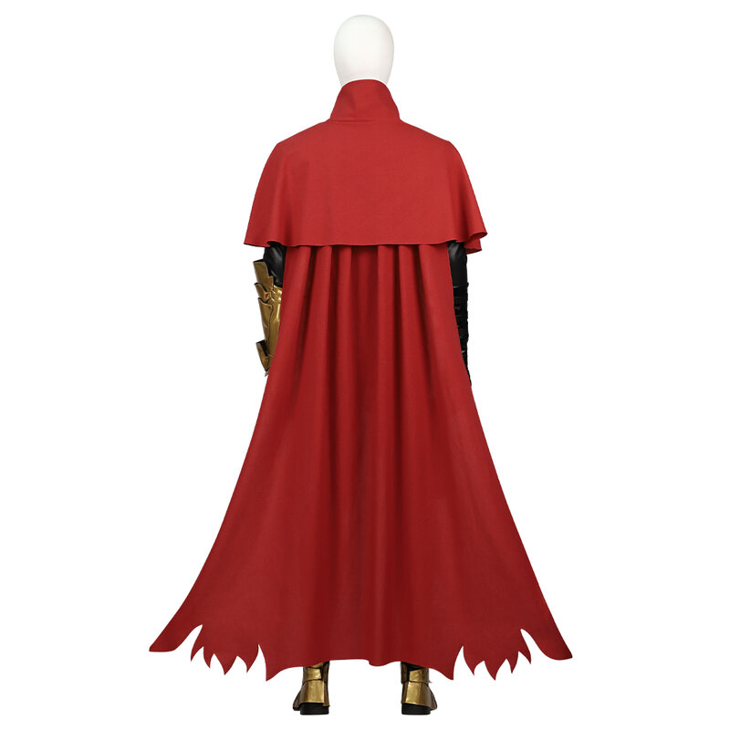 High Quality Game FF VII Vincent Valentine's Day Cosplay Clothing Men's Red Cloak Top Pants Accessories Halloween
