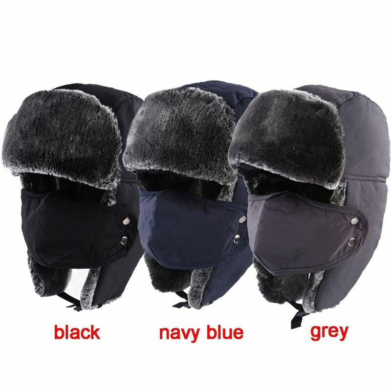Outdoors Winter Face Mask Fur Windproof Hats Thick Warm Cap Earflap Snow Hat