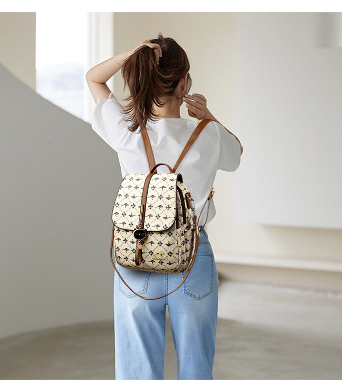 New Korean Fashion Travel Large Capacity One Shoulder and Two Shoulder Backpack, Double Shoulder Student Bag