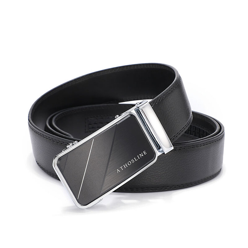 Men's Formal Genuine Leather Click Belt, 1.5 "Width
