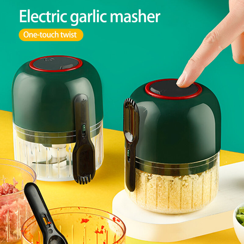 Garlic Pounder Food Chopper USB Charging Cordless Grinder for Home Kitchen Tool