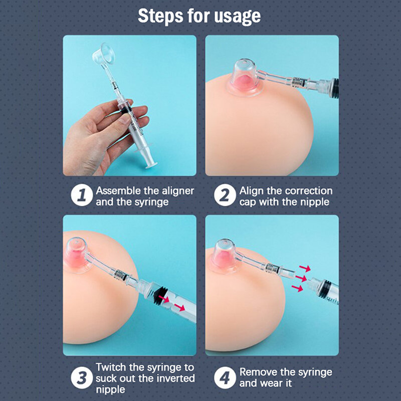 1 Set Women  Silicone Nipple Correction Niplette  for Flat Inverted Nipples Treatment  Correction  