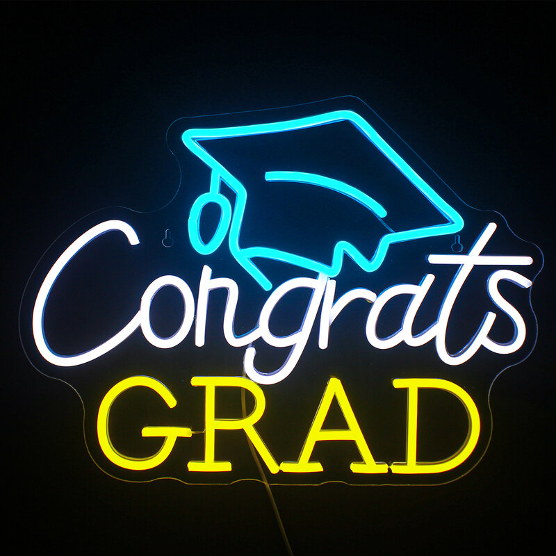 Congrats-LEDネオン壁の装飾品、卒業式、卒業式、卒業式、儀式、誕生日パーティー、お祝い、宴会、卒業