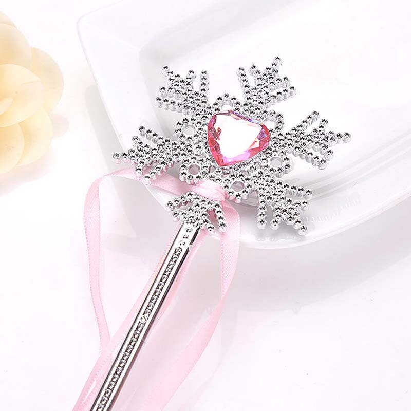 Varita mágica de princesa para niños, accesorios de Cosplay, estrella de copo de nieve de cinco puntas, regalo de cumpleaños para niñas