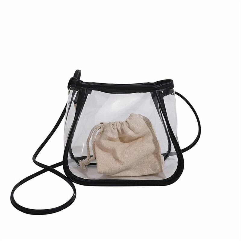 PVC Shoulder Bag Fashion Small Transparent Crossbody Bag Candy Color Messenger Bag Women Girls