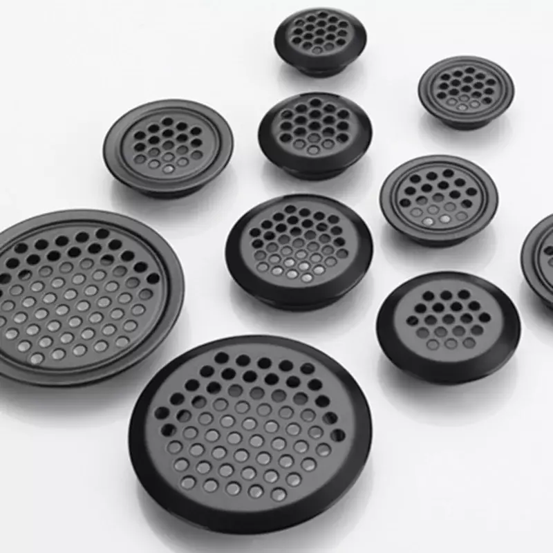 4 قطعة خزانة مجلس الوزراء شبكة الثقب الأسود الهواء تنفيس كوة التهوية غطاء الفولاذ المقاوم للصدأ اللون الأسود