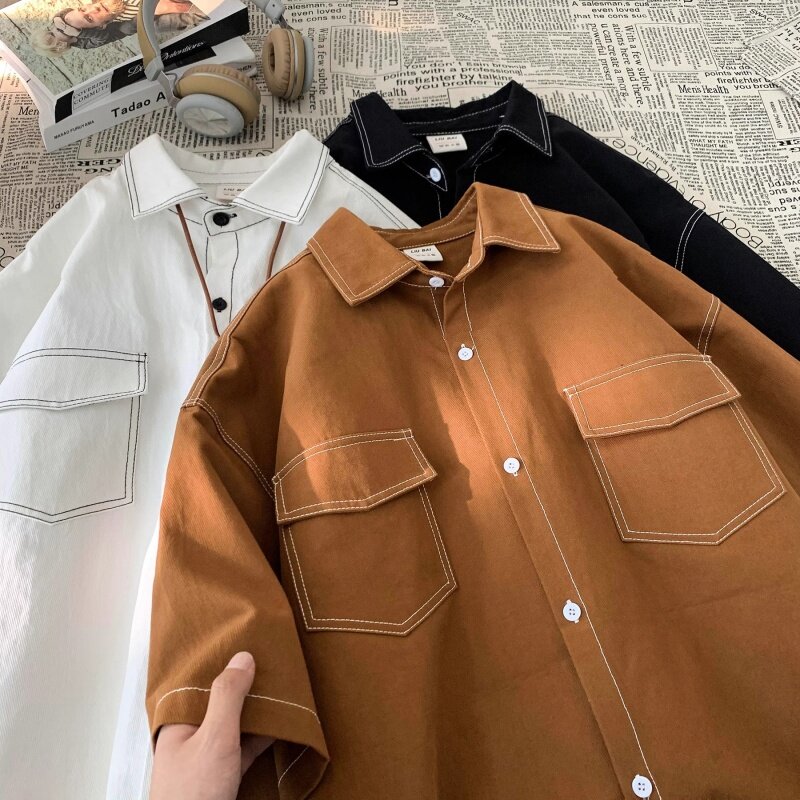 Oversized Heren Y 2K Zomerkleding T-Shirts Met Korte Mouwen Heren Strandvakantie Streetwear Tops Japanse Vintage Kleding