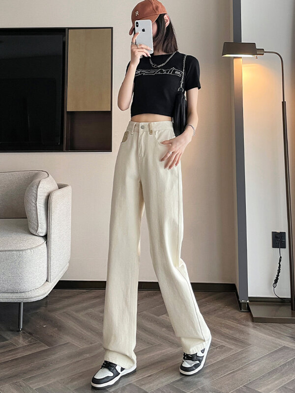 Jeans donna tasche Vintage contrasto colore comodi pantaloni larghi per il tempo libero estate stile coreano Trendy Chic traspirante semplice