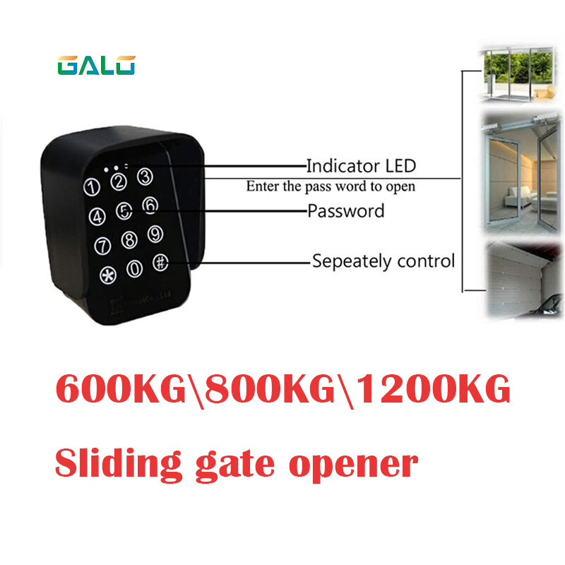 GALO Keyboard Tahan Air Dua Saluran Keypad Nirkabel Panel Sentuh untuk Pembuka Gerbang Ayun/Pembuka Gerbang Geser 500KG PKM