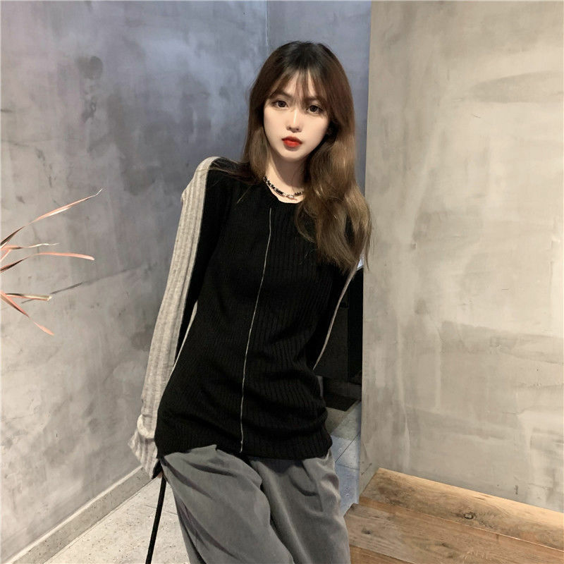 Pullovers Women Stretchy Unisex Spring Long Sleeve New All-match Korean Style Leisure O-neck Sweater Female Hipster Retro Knit