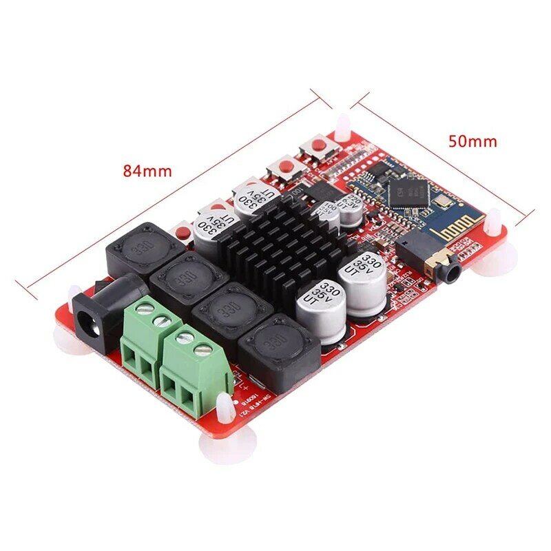 TDA7492 50Wx2 Digital Dual Channel Amplifier Module Stereo AMP Board with CSR8635 Bluetooth V4.0 Receiver and Microphone