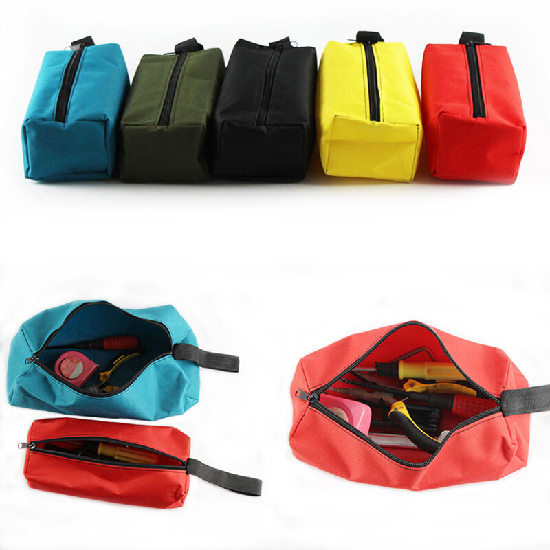 Hand Tool Bag Thick Canvas Bag for Small Tools Screwdriver Wrench Tweezers Drill Bit Organizer Bag Waterproof Zipper Pouch