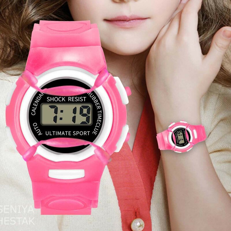 Jam tangan elektronik anak, arloji nomor olahraga Digital multifungsi