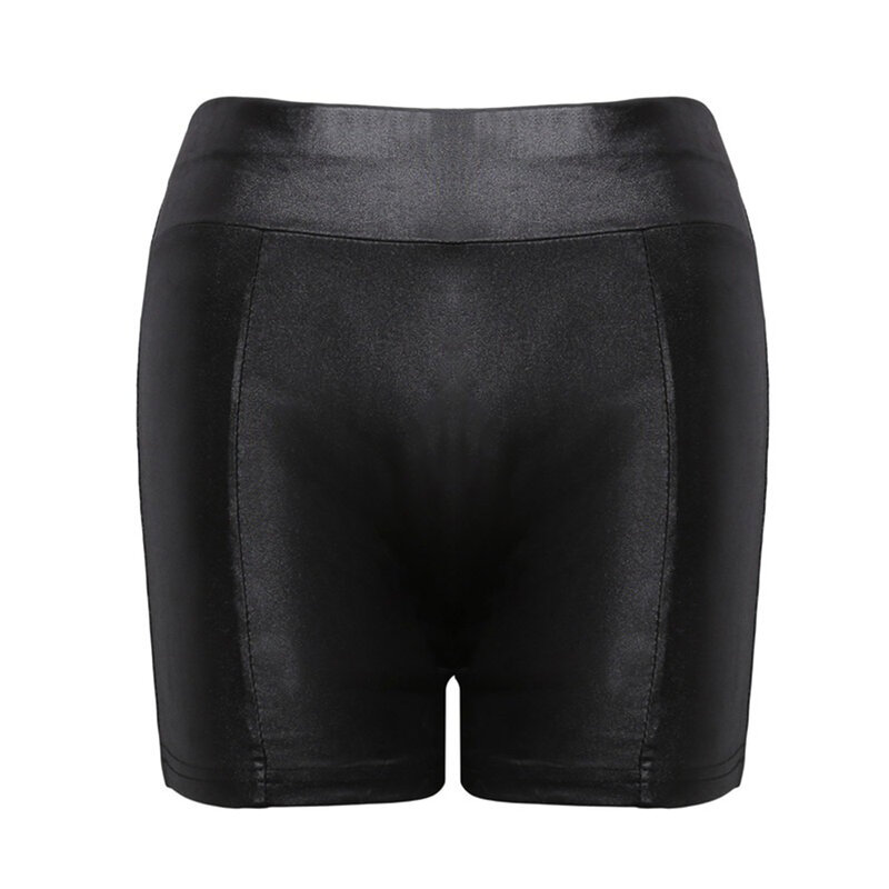 Sexy Women Bright Leather Shorts Hot Stamping Short Pants Ladies Casual Solid Elastic Push-Up Shorts Bodycon For Pole Dance New