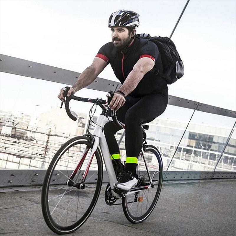 Bersepeda keselamatan pita reflektif strip peringatan gelang luar ruangan berjalan memancing sepeda ikat celana kaki tali neon gigi