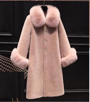 Loose Faux Fox Fur Fur Coat, Inverno, Novo, 021