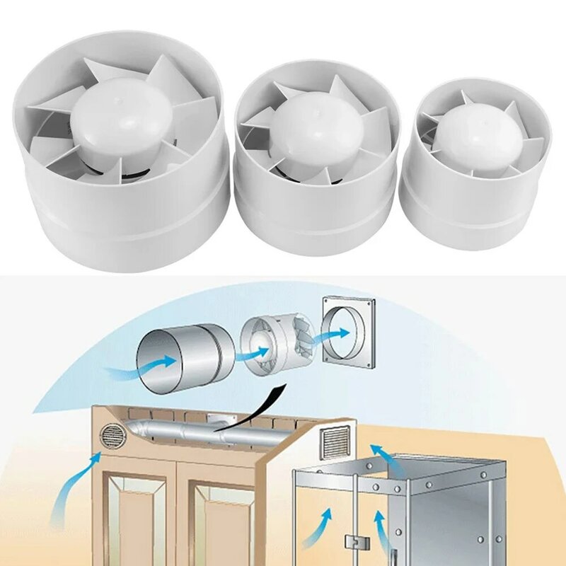 Home Improvement Inline Extrator Fan, ventilador de ar, acessórios do banheiro à prova d'água, Brand New, 1Pc