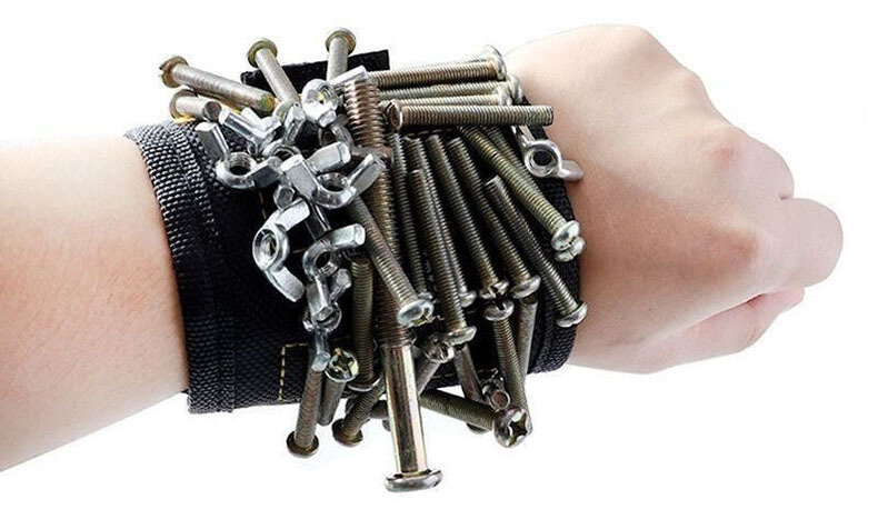 Magnetisches Handgelenk mit starken Haltes ch rauben Nägel Bohrer Lagerung Organizer Band Reparatur magnetische Werkzeuge Tasche Armband Geschenk Adsorptio