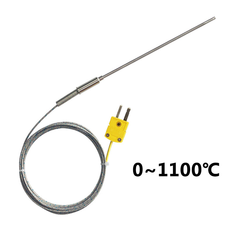 Бронированная термопара типа K, гибкий провод датчика 1 мм // 2 мм/3 мм-8 мм, диаметр 100/200/300 мм, WRNK-191 0-1100 градусов, датчик температуры