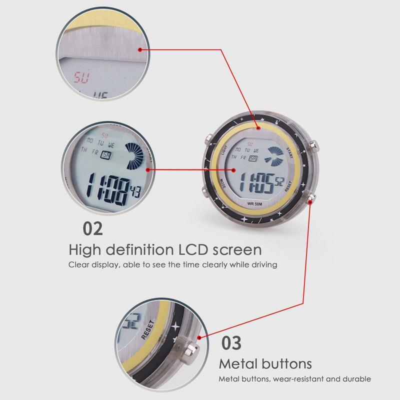 Mini horloge numérique étanche pour moto Shoous, montre électronique à coller, horloge universelle, chronomètre, support Hurbike