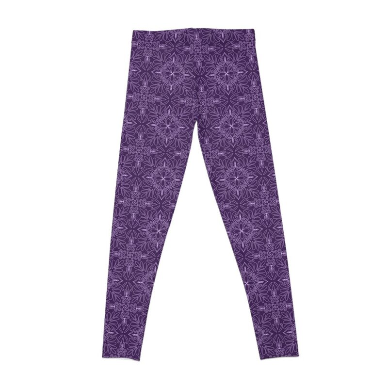 Mallas con estampado de Mandala púrpura para mujer, Leggings para correr, ropa activa