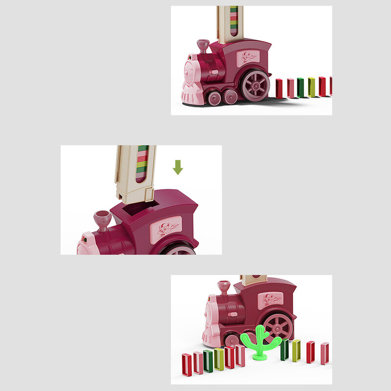 Автоматический раллийный поезд «домино», забавный Электрический поезд «домино» для детей, мальчиков и девочек 3-8 лет, FOU99