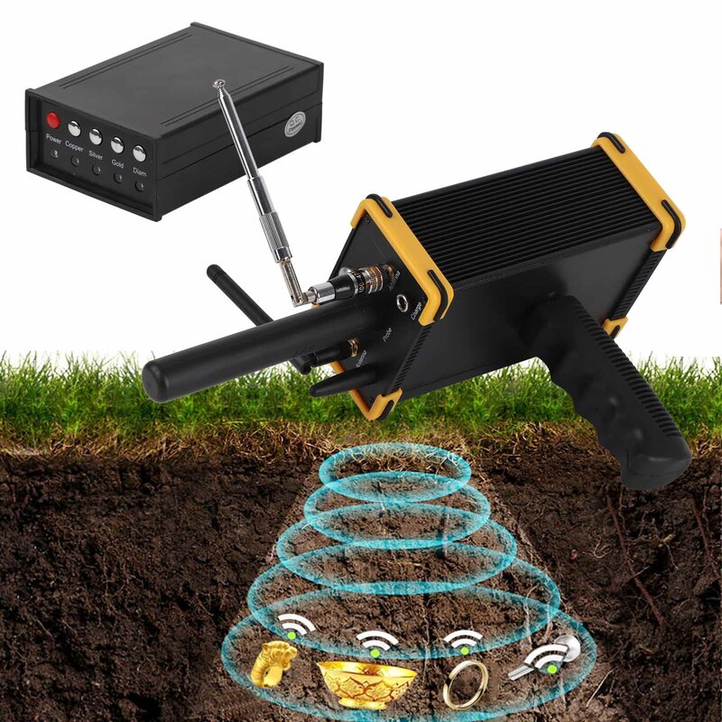 Handheld Metal Detector High Accuracy Metal Search System 3280ft Range Metal Finder Scanner Device Yellow
