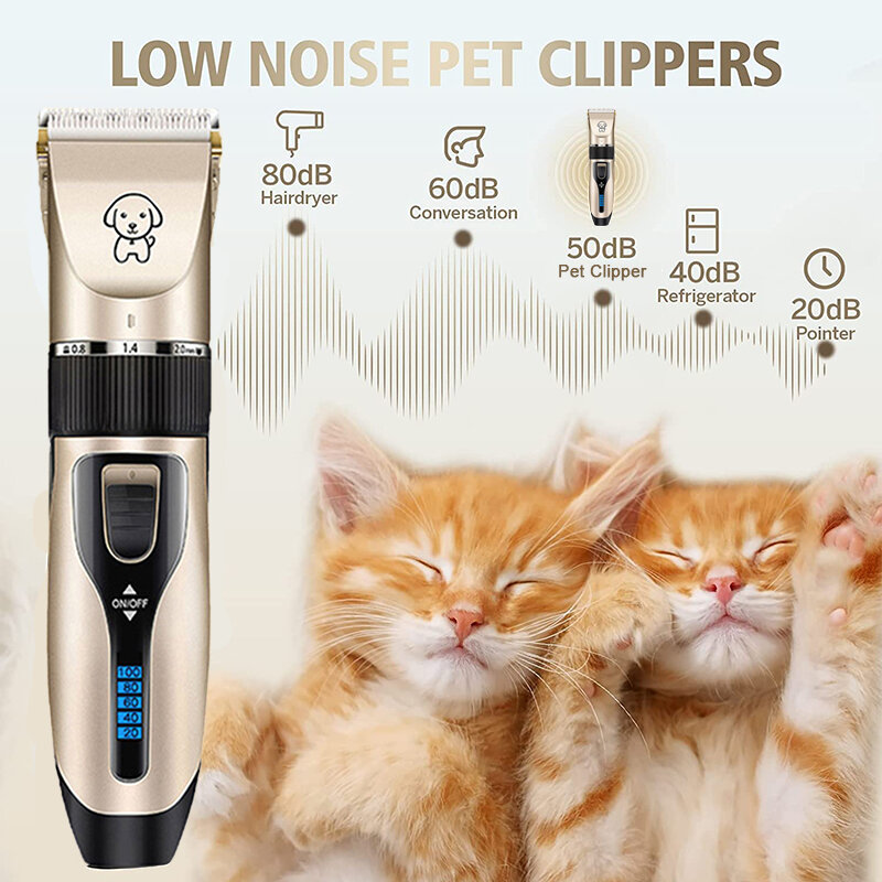 Dog Clipper Dog Hair Clippers Grooming (Pet/Cat/Dog/Rabbit) Haircut Trimmer Shaver Set Pets Cordless Rechargeable Professional