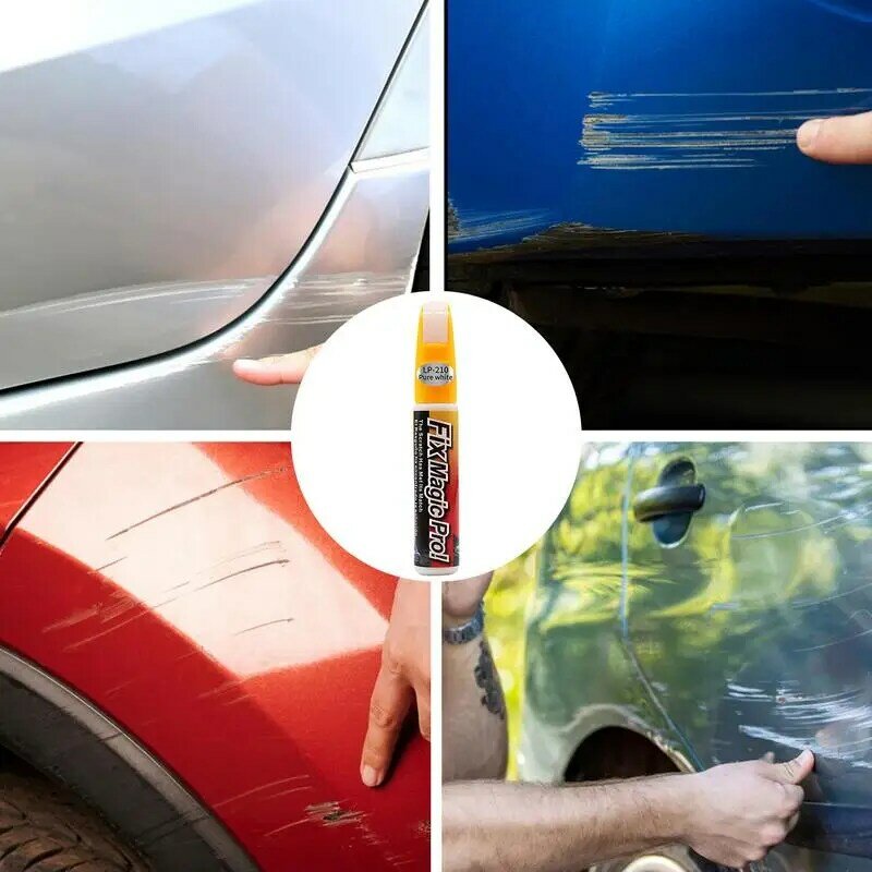 Bolígrafo de pintura automotriz para reparación de arañazos, negro, blanco, plata para un buen rendimiento antioxidante, 12ml