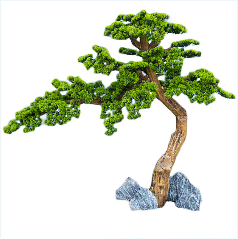 Pinheiro Verde Artificial Grande Personalizado, Árvore Bonsai Artificial, Decoração de peça central de jardim, interior e exterior, 1m, 2m, 3m
