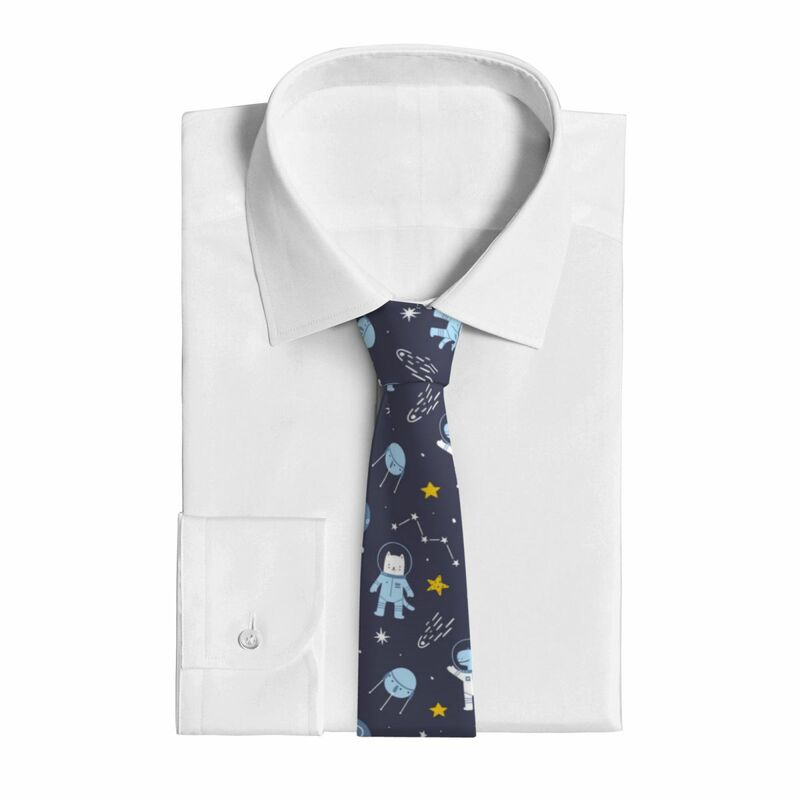Cravatta classica da uomo cravatte per la festa di nozze cravatta da collo per adulti Casual simpatici animali spaziali cravatta per astronauti