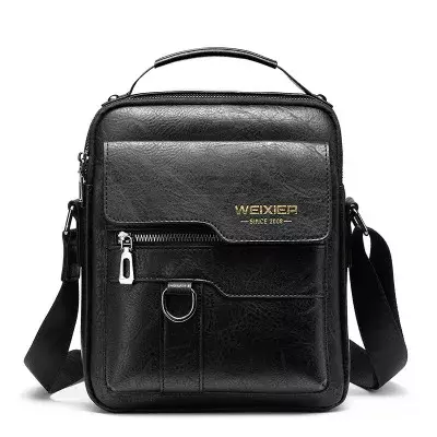 Tas kurir pria baru 2021 tas bahu kapasitas besar Retro kulit PU desainer merek tas ransel Travel tas punggung pria