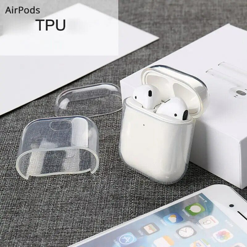 Universal Soft Tpu Transparant Cover Oortelefoon Beschermende Case Clear Skin Voor Airpods 1 2 Opladen Doos