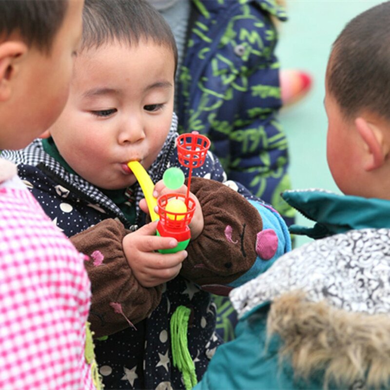 Bolas de sopro flutuante tubo brinquedo clássico tradicional plástico suspensão soprando bola recall crianças brinquedo crianças presente do feriado