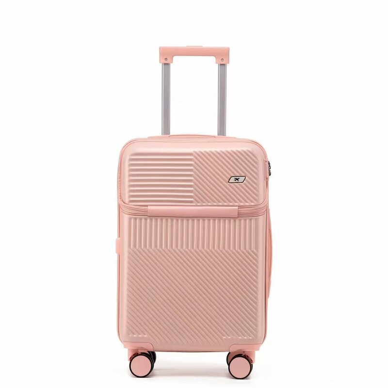 PLUENLI Front Opening with Usb Interface Trolley Case Aircraft Wheel Boarding Case Multifunctional Suitcase