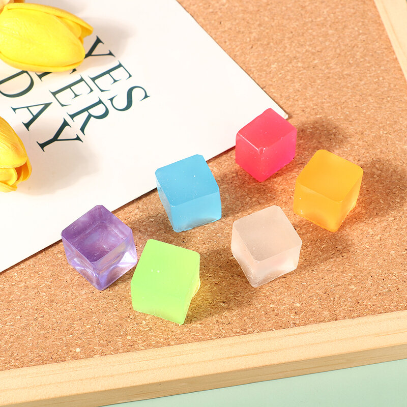 Creative Stress Relief Release Toys Soft Adhesive Square Ice Block Squeezing For Kids Kawaii Funny Birthday Party Gift