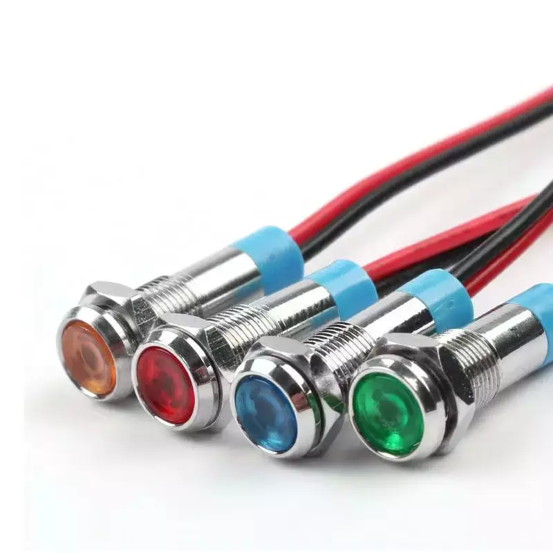 6Mm Metalen Stroomindicator Led-Signaallicht Mini-Indicatielampje 3V 6V 12V 24V 110V 220V Rood Oranje Groen Blauw Wit