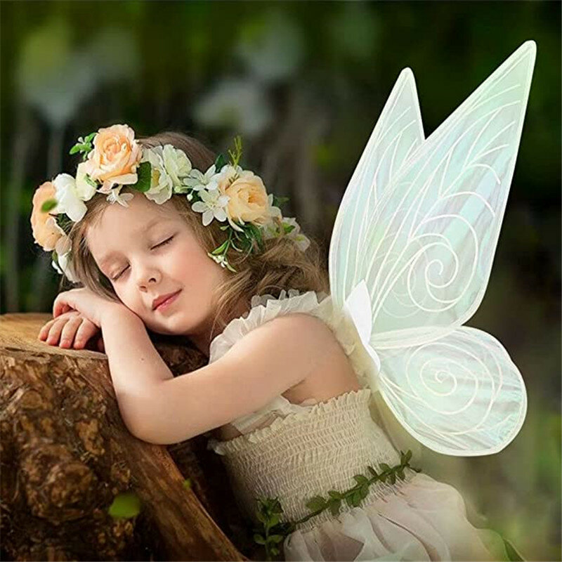 요정 엘프 공주 천사 날개 여성 소녀 할로윈 파티 코스프레 의상 나비 날개 무대 공연 사진