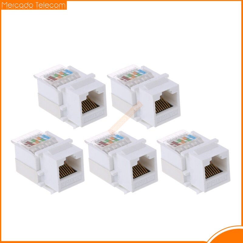 5 Buah Tool-Free CAT5E UTP Network Module RJ45 Connector Information Socket Computer Outlet Cable Adapter Jack