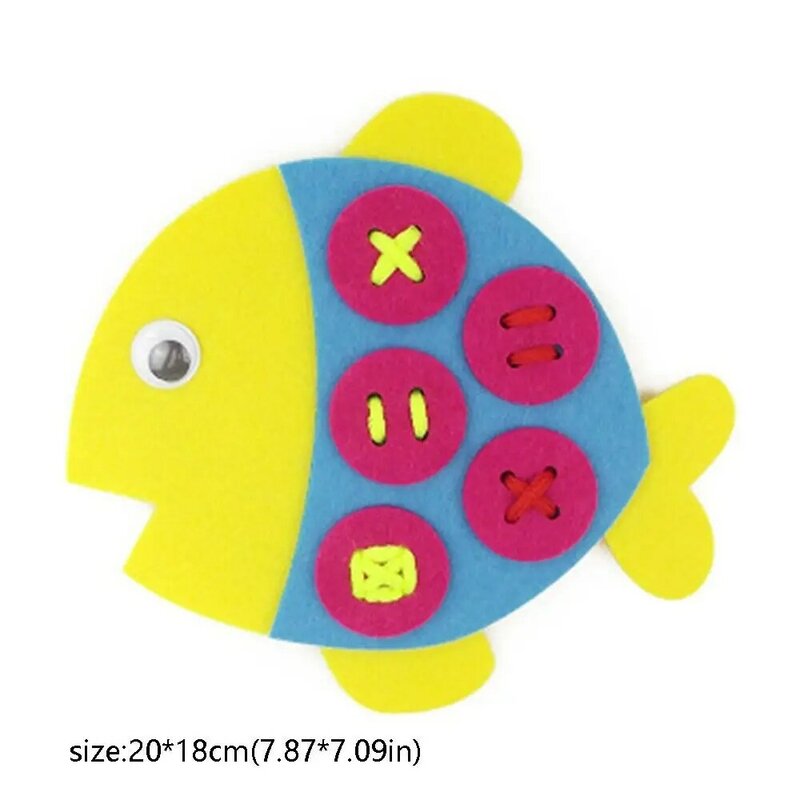 Vlies Lehre Krawatte Schnürsenkel Spielzeug Fisch tragen mehrfarbige Montessori Lernspiel zeug frühen Lernspiel zeug