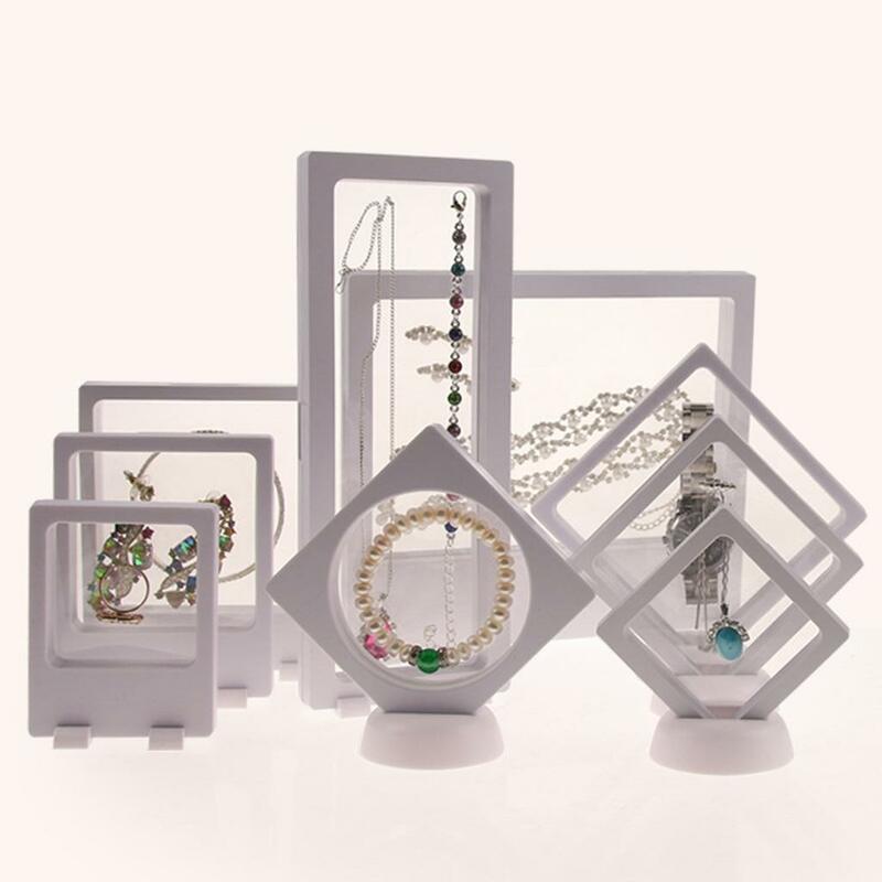 Jewelry  Coin 3D Display Cases  Clear   White, 5 Sizes Available