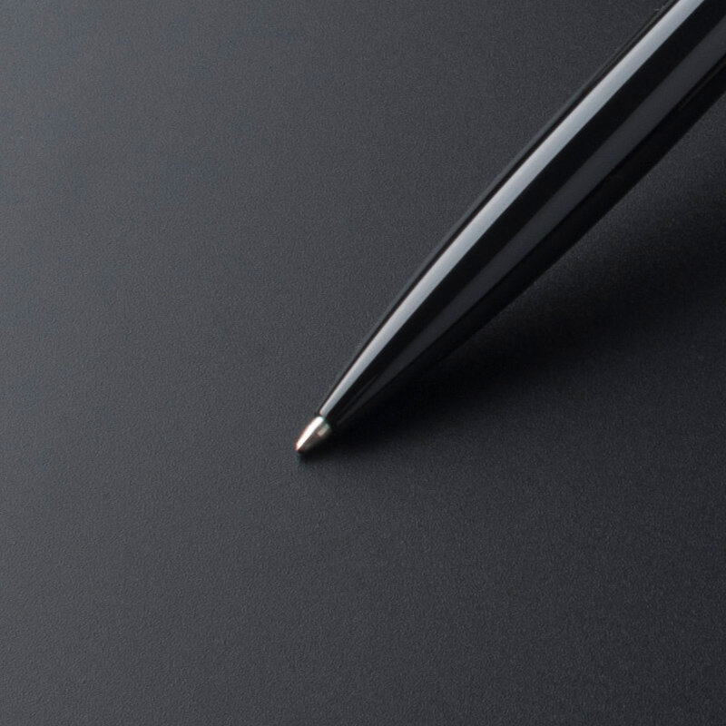 Caneta esferográfica inoxidável para estudante, caneta preta fosca, material de escritório, alta qualidade, luxo, 0.7mm, 981