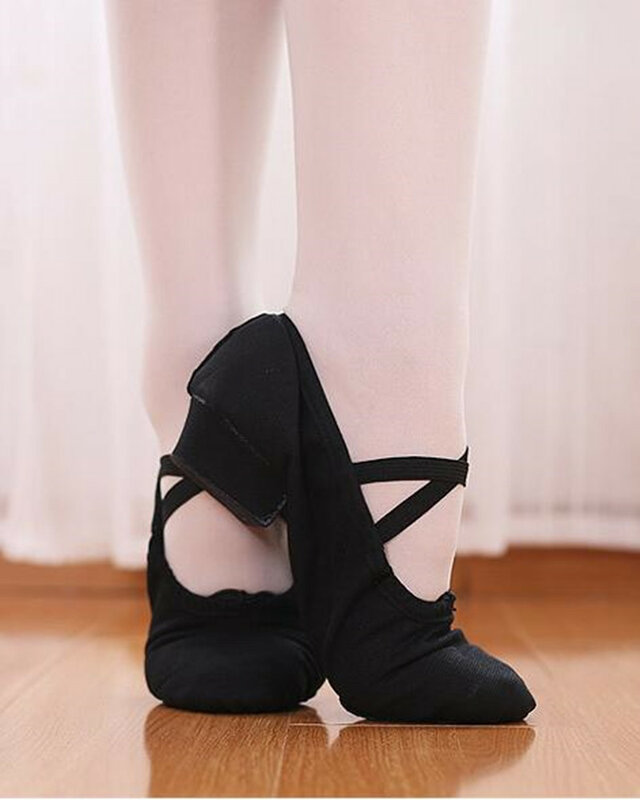 Sapatos de Dança do Ventre Lona Solada Macia, Ballet Adulto, Sapatos de Treinamento de Etiqueta Prática, Dança do Ventre