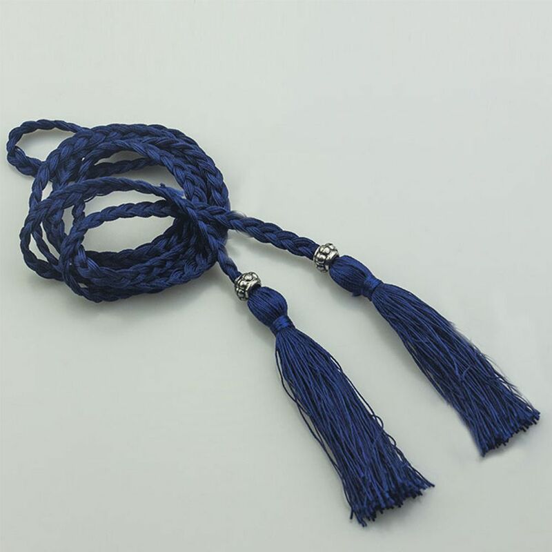 Тонкий плетеный веревочный ремень с бантом длиной 160 см, поясная цепочка, плетеные ремни, поясной ремень с бахромой