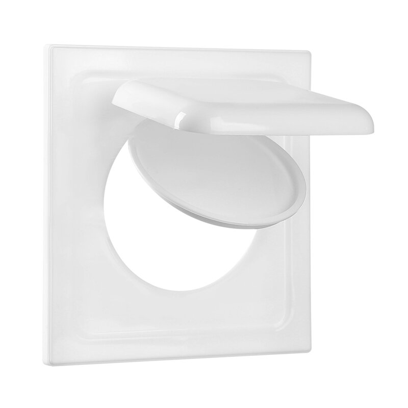 Dual Door Dryer Vent Cover, plástico branco, sem fiapos coletando tela, 4 Polegada, ao ar livre, em qualquer exterior, 1 pc