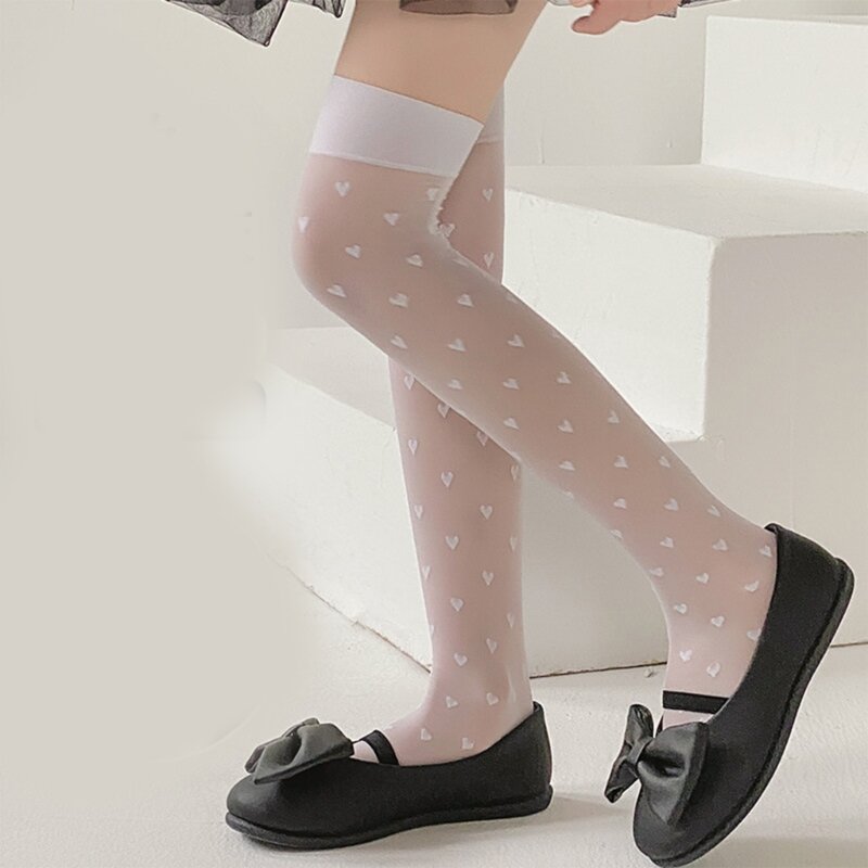 Mädchen Sommerstrümpfe Oberschenkelhohe Socken Rutschfeste dünne Overknee-Socken