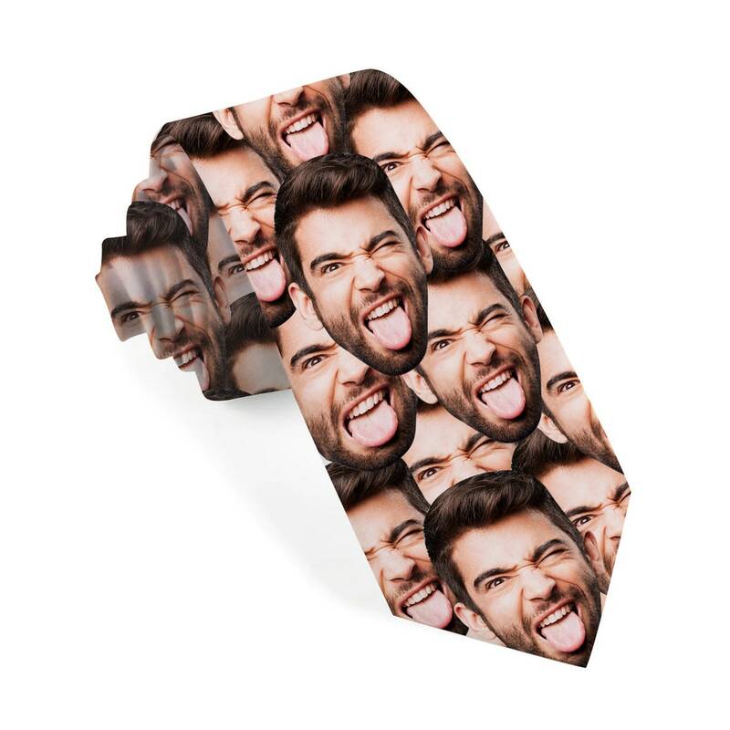 Spersonalizowany krawat fotograficzny spersonalizowany męski akcesoria imprezowe krawaty z nadrukiem na zamówienie twarze zwierzaki zawiązują zabawny pomysł prezenty na dzień ojca